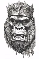 King Kong with a Crown tattoo design idea