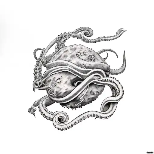 Sisyphus and Kraken tattoo design idea