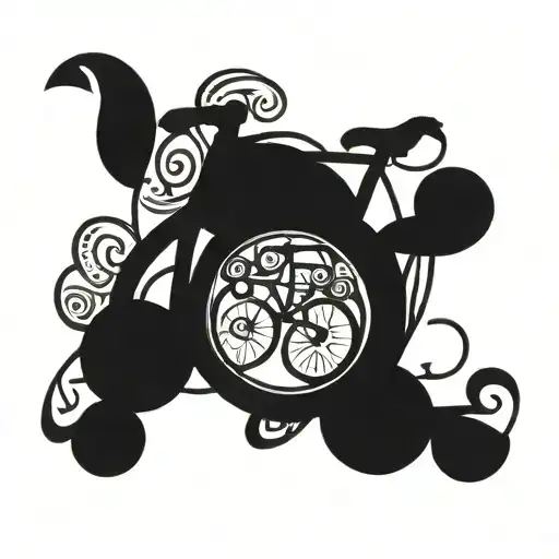 bicycle and lungs  tattoo design idea