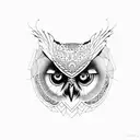 lady with owl also eye in triangle tattoo design idea