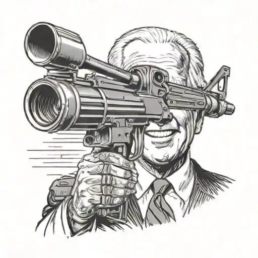 Joe Biden with a rocket launcher tattoo design idea