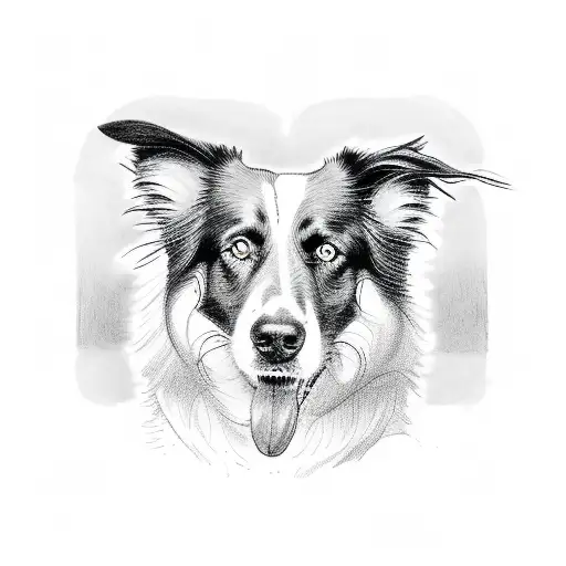 Border collie tattoo design idea