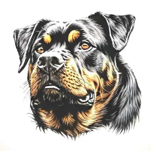 Rottweiler head tattoo design idea
