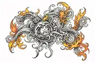 unique tattoo design incorporating elements of water, fire, air tattoo design idea