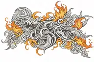 unique tattoo design incorporating elements of water, fire, air tattoo design idea
