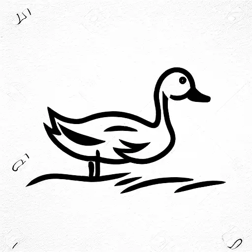 Simple Duck tattoo design idea