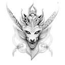 Dotwork portrayal of a mythical creature made entirely of leather tools tattoo design idea