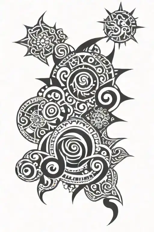 October and April birthday kids tattoo design idea