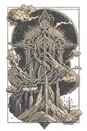 mount olympus wielding a lightning tattoo design idea