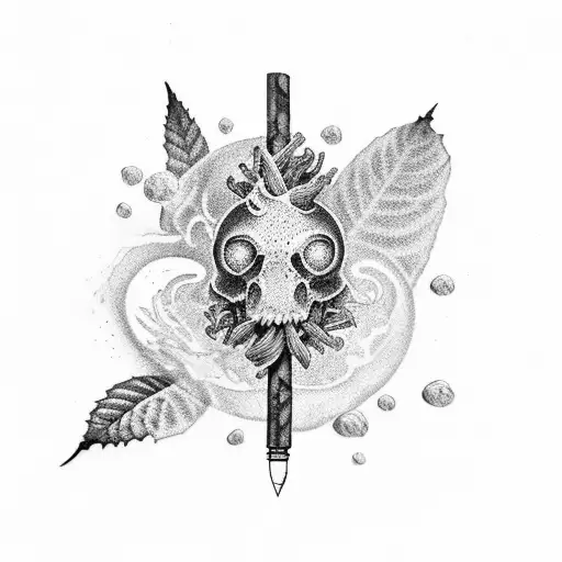 ojo fumando marihuana  tattoo design idea