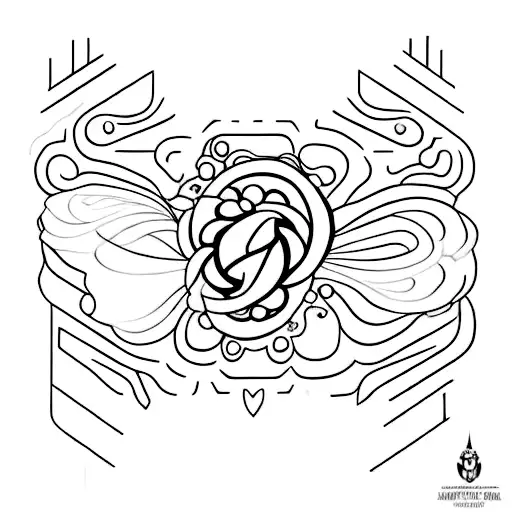 mão feminina com unhas de gel segurando uma arma que dispara borboletas tattoo design idea