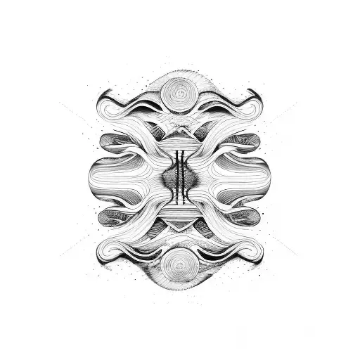 Abstract wavy lines shaded tattoo design idea