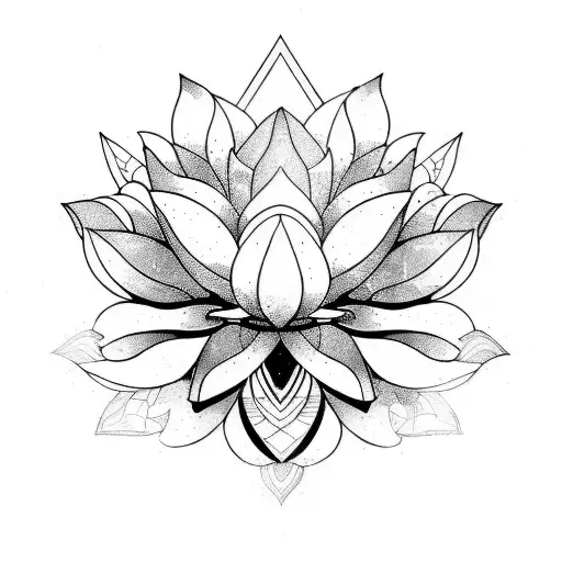 Warframe lotus Flower symmetrical  tattoo design idea
