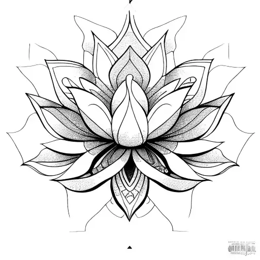 Warframe lotus Flower symmetrical  tattoo design idea