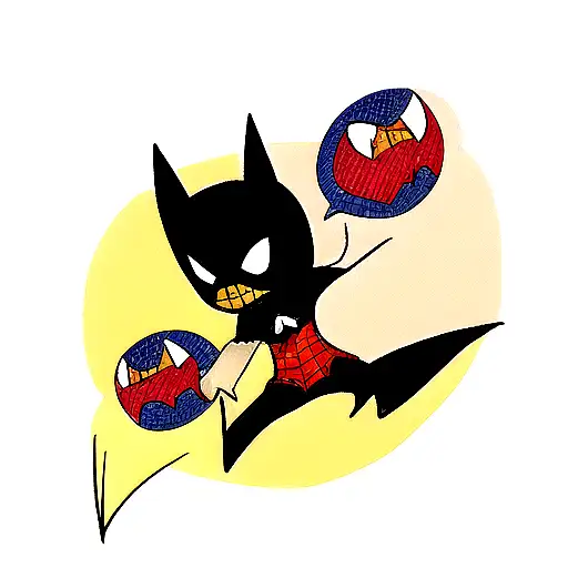 Batman spiderman mixed tattoo design idea