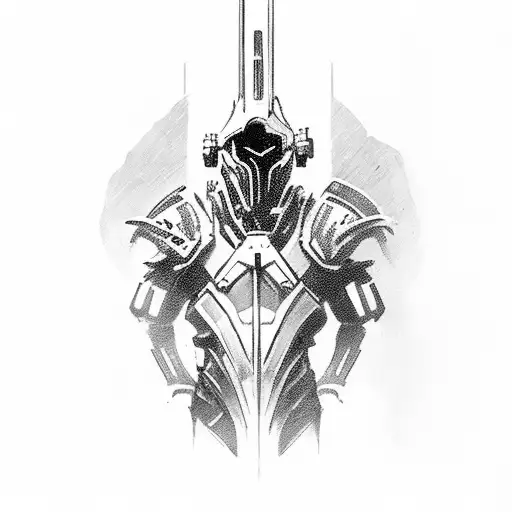 Warframe man in the wall tattoo design idea