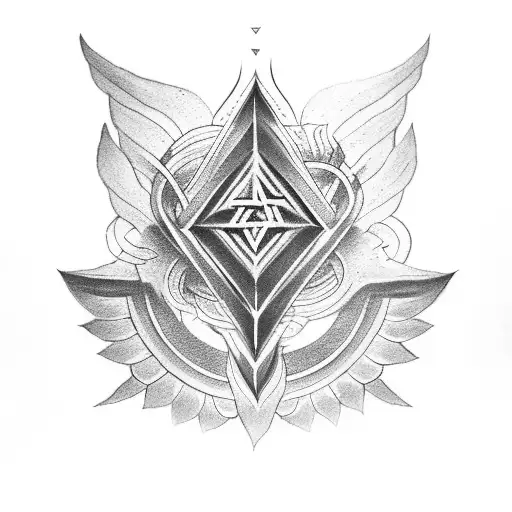Valknut Symbol lotus Flower garuda prime tattoo design idea