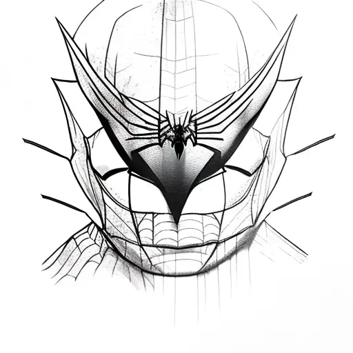 Batman spiderman mixed tattoo design idea
