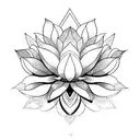 Warframe lotus Flower symmetrical  tattoo design idea
