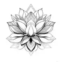 Warframe lotus Flower symmetrical  tattoo design idea