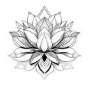 Warframe lotus Flower symmetrical  tattoo design idea
