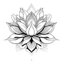 Warframe lotus Flower symmetrical  tattoo design idea