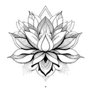 Warframe lotus Flower symmetrical  tattoo design idea