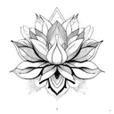 Warframe lotus Flower symmetrical  tattoo design idea
