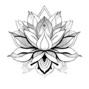 Warframe lotus Flower symmetrical  tattoo design idea