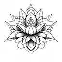 Warframe lotus Flower symmetrical  tattoo design idea