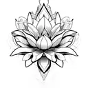Warframe lotus Flower symmetrical  tattoo design idea