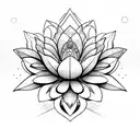 Warframe lotus Flower symmetrical  tattoo design idea