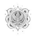 Valknut Symbol lotus Flower garuda prime tattoo design idea