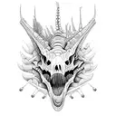 Abstract dinosaur skeleton  tattoo design idea