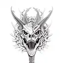 Abstract dinosaur skeleton  tattoo design idea