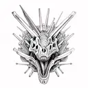 Abstract dinosaur skeleton  tattoo design idea