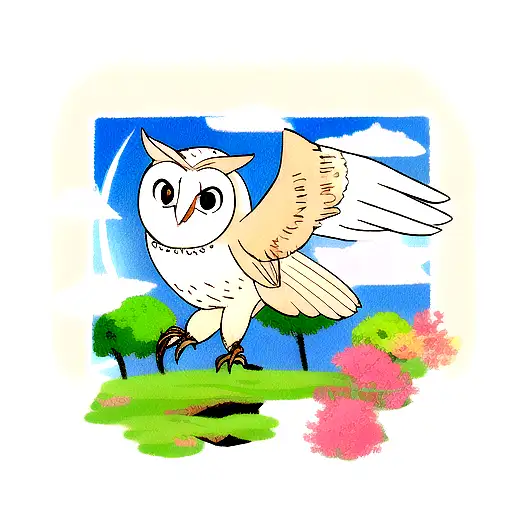 barn owl tattoo design idea
