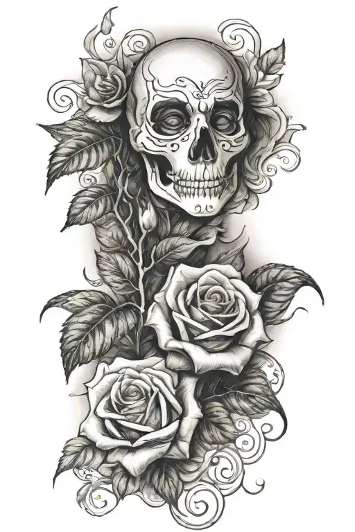 Phantom of the Opera Rose light shading realistic  tattoo design idea