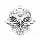 full eagle with snake in mouth tattoo design idea