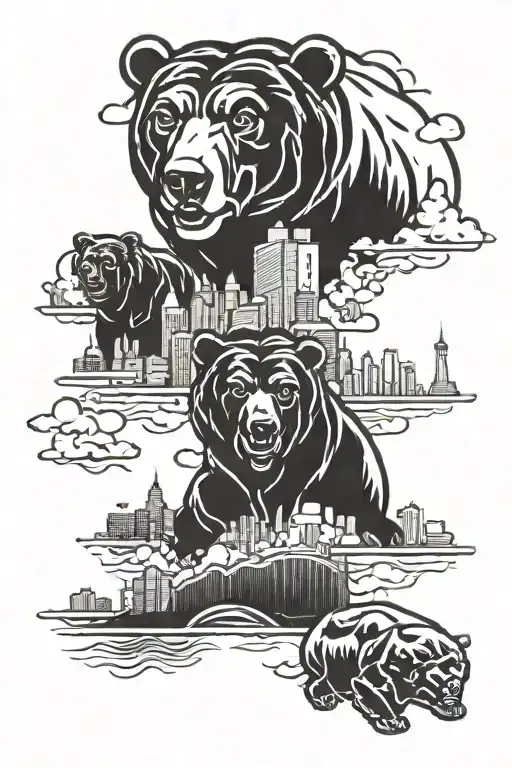 chicago skyline cubs bears bulls  tattoo design idea