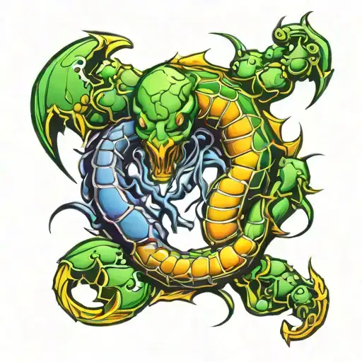 cancer and Scorpio zodiac sign tattoo design idea