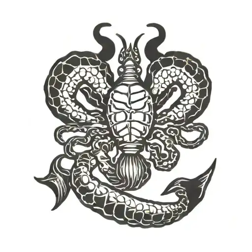 cancer and Scorpio zodiac sign tattoo design idea