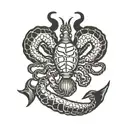 cancer and Scorpio zodiac sign tattoo design idea