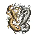 cancer and Scorpio zodiac sign tattoo design idea