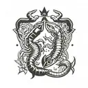 cancer and Scorpio zodiac sign tattoo design idea