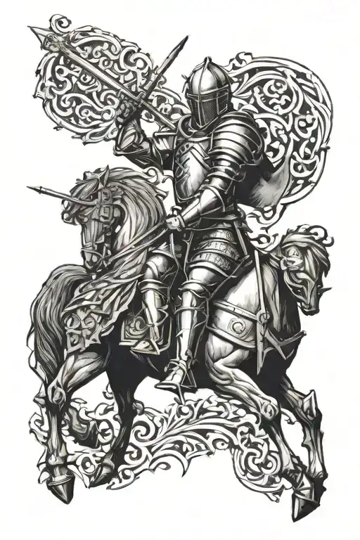 Medieval knight sleeve tattoo tattoo design idea