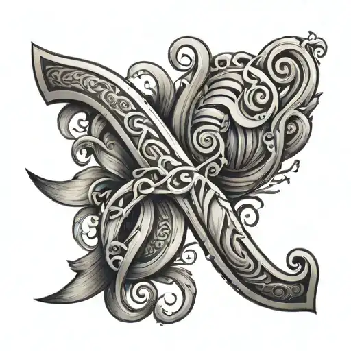 the letter ''Q'' and the letter ''G'' linked together tattoo design idea