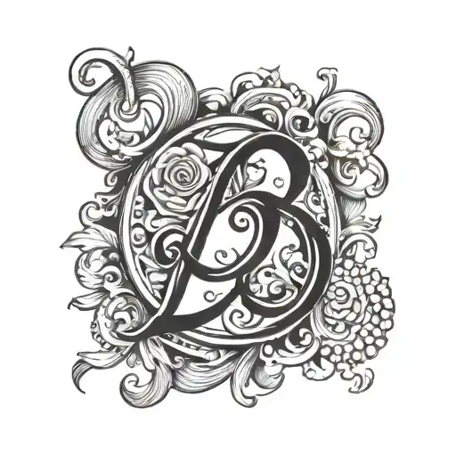 the letter ''Q'' and the letter linked together symbolizing tattoo design idea