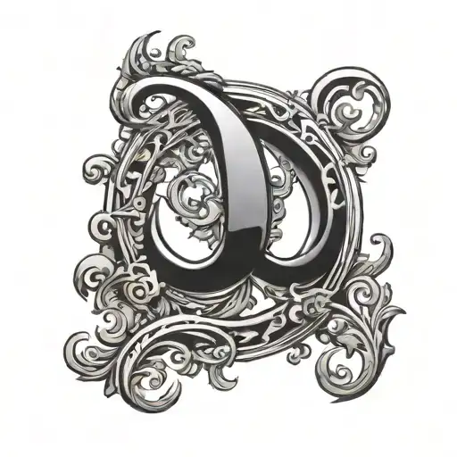 the letter ''Q'' and the letter linked together symbolizing tattoo design idea