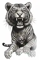 Buddhism tiger tattoo design idea
